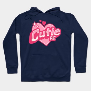 Cutie Pie Sparkle Pink Heart Badge Hoodie